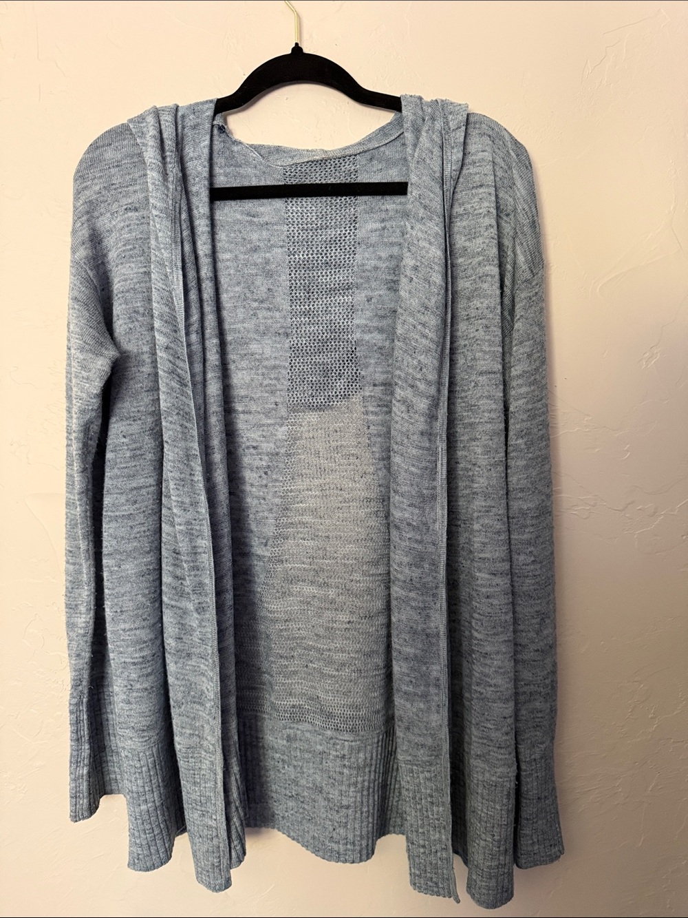 lululemon athletica Heather Light Blue Draped Open Cardigan